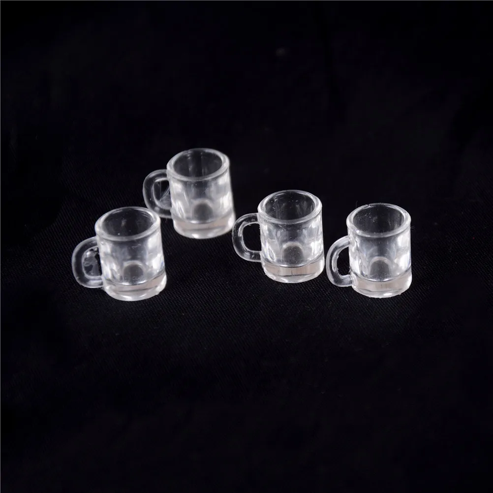 4 шт. 1:12 кукольный домик миниатюрная кухонная посуда пластиковая пивная кружка стеклянные чашки