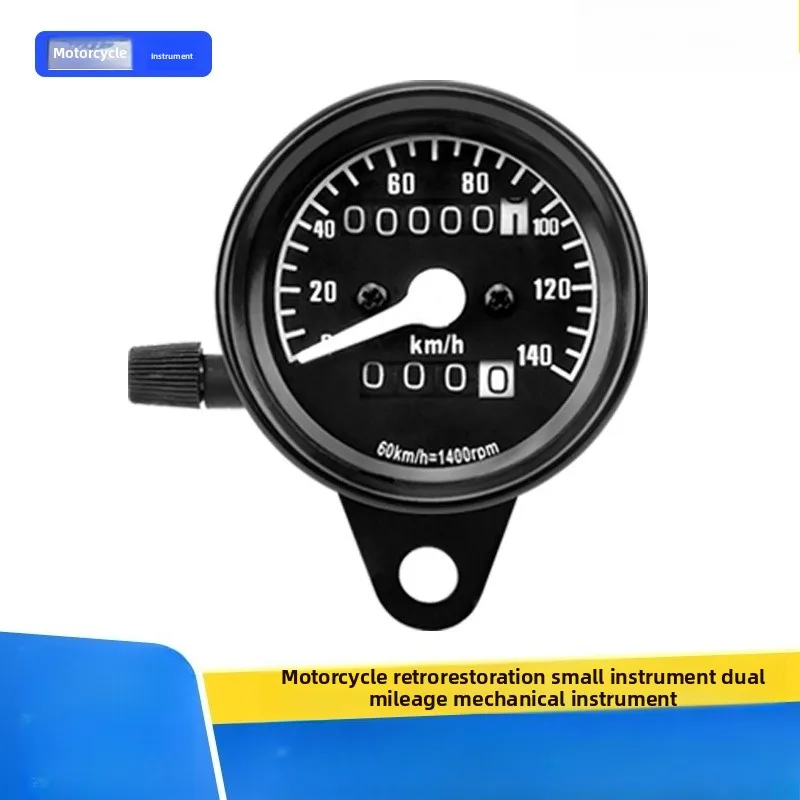 

Motorcycle Retro Small Meter Double Mileage Retro Modified Odometer Metal Shell Mechanical Double Mileage