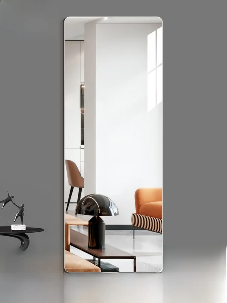 مرآة أكريليك كاملة للجسم، ملصق حائط، مرآة أرضية للحمام، مرآة ديكور عاكسة بتصميم عصري بسيط، غير محمولة #1