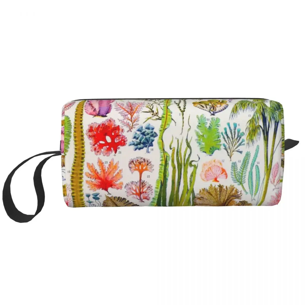 Adolphe Millot Makeup Bag Women Travel Cosmetic Organizer Fashion Algues Algae French Painter Storage Toiletry Bags