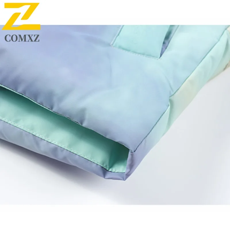 COMXZ White Duck Down Jacket Mens Trendy Stand Collar Gradient Down Coat Leisure Climbing Windproof Warm Winter Filler Down