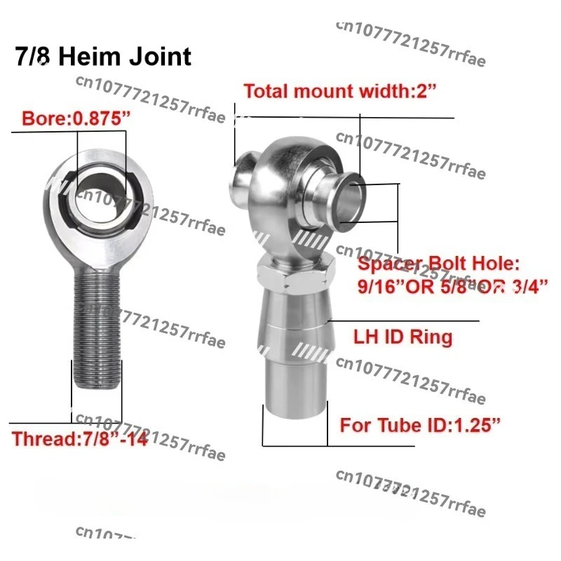 Heavy Duty Chrome Rod End Bearings 3/4 Threaded Heim Fitting Kit 5/8 7/8 1-1/4