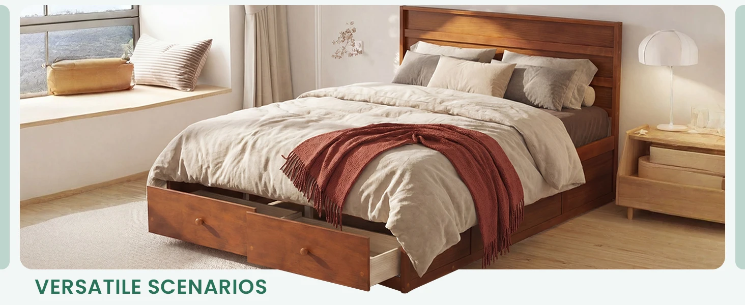 Twin bed with drawers for kids teens adults