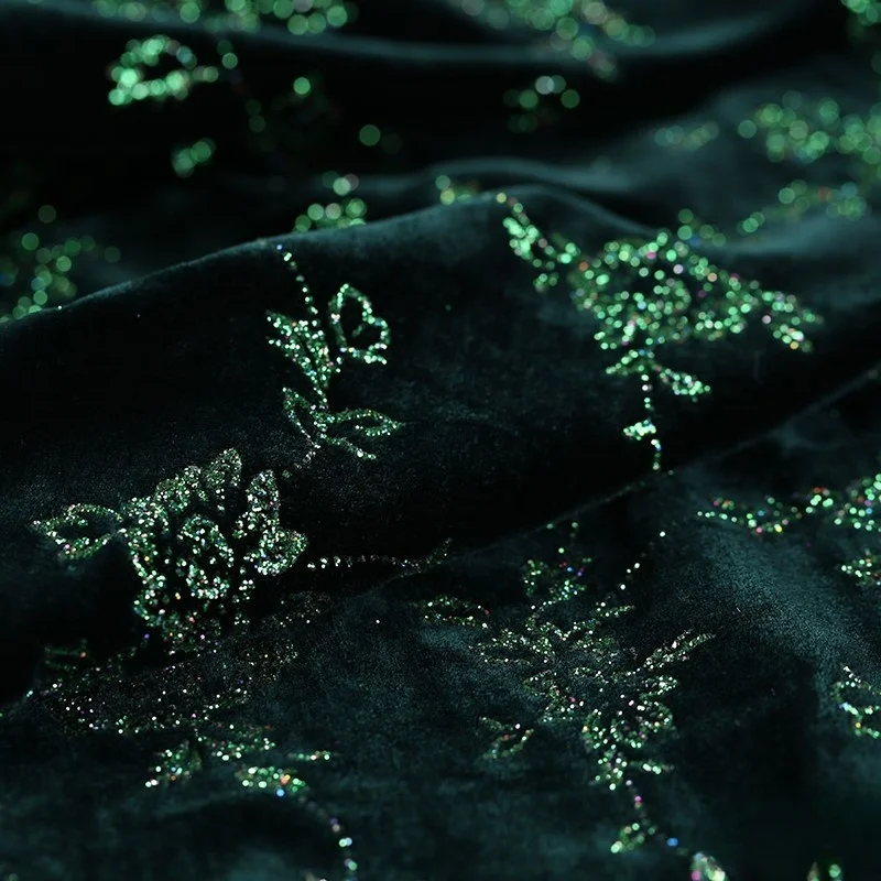 가을과 겨울 금박 리얼 벨벳 원단 실크 드레스 스페셜