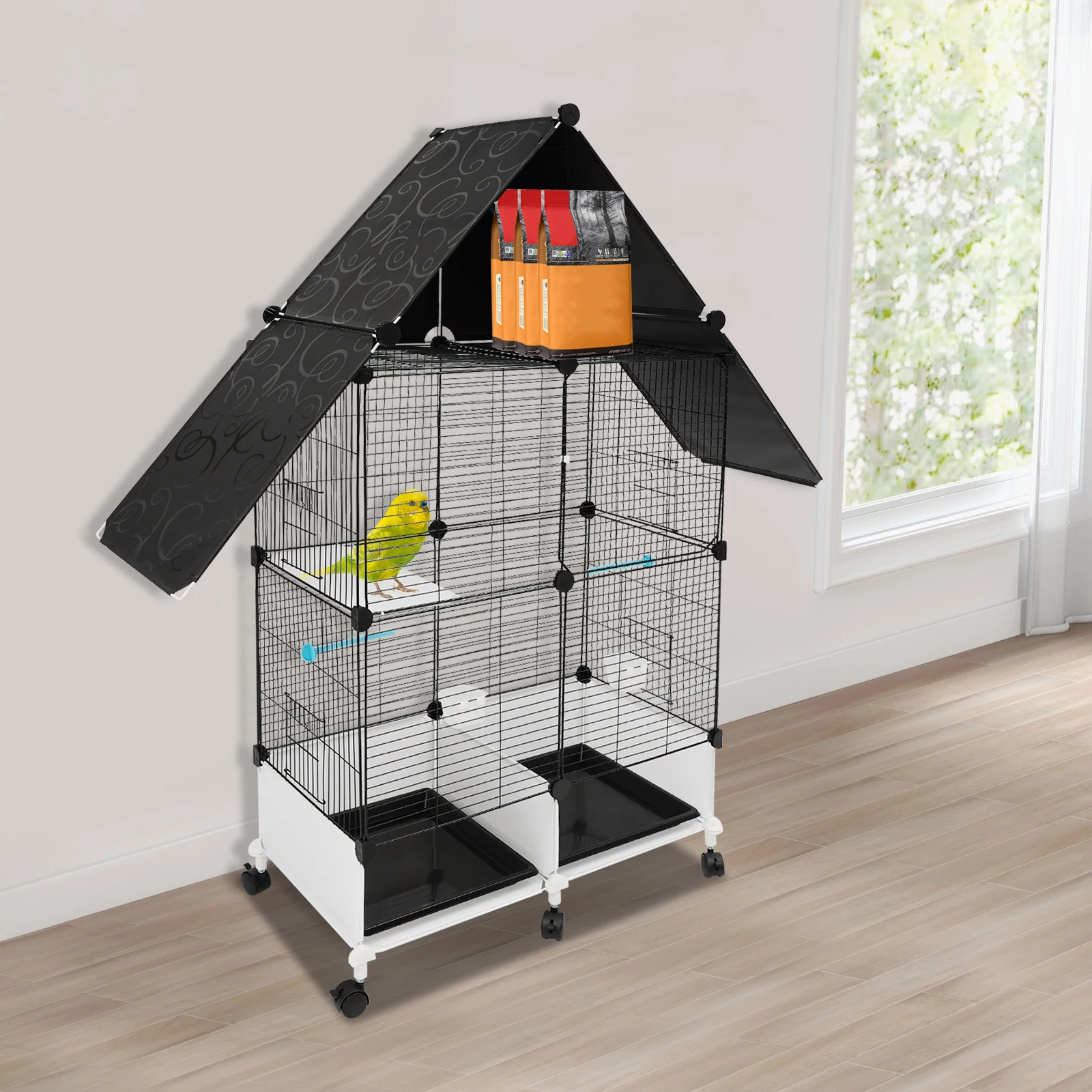 

Большая клетка для попугаев, клетка для попугаев, многофункциональная проволочная клетка для попугаев среднего размера, корелл, попугаев, неразлучников, волнистых попугаев