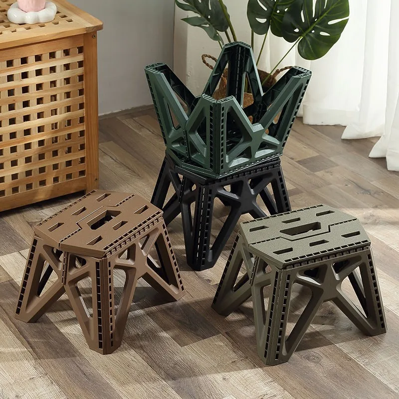 Plastic folding stool, shoe changing short stool, fishing stool, portable camping and outdoor folding stool manufacturer