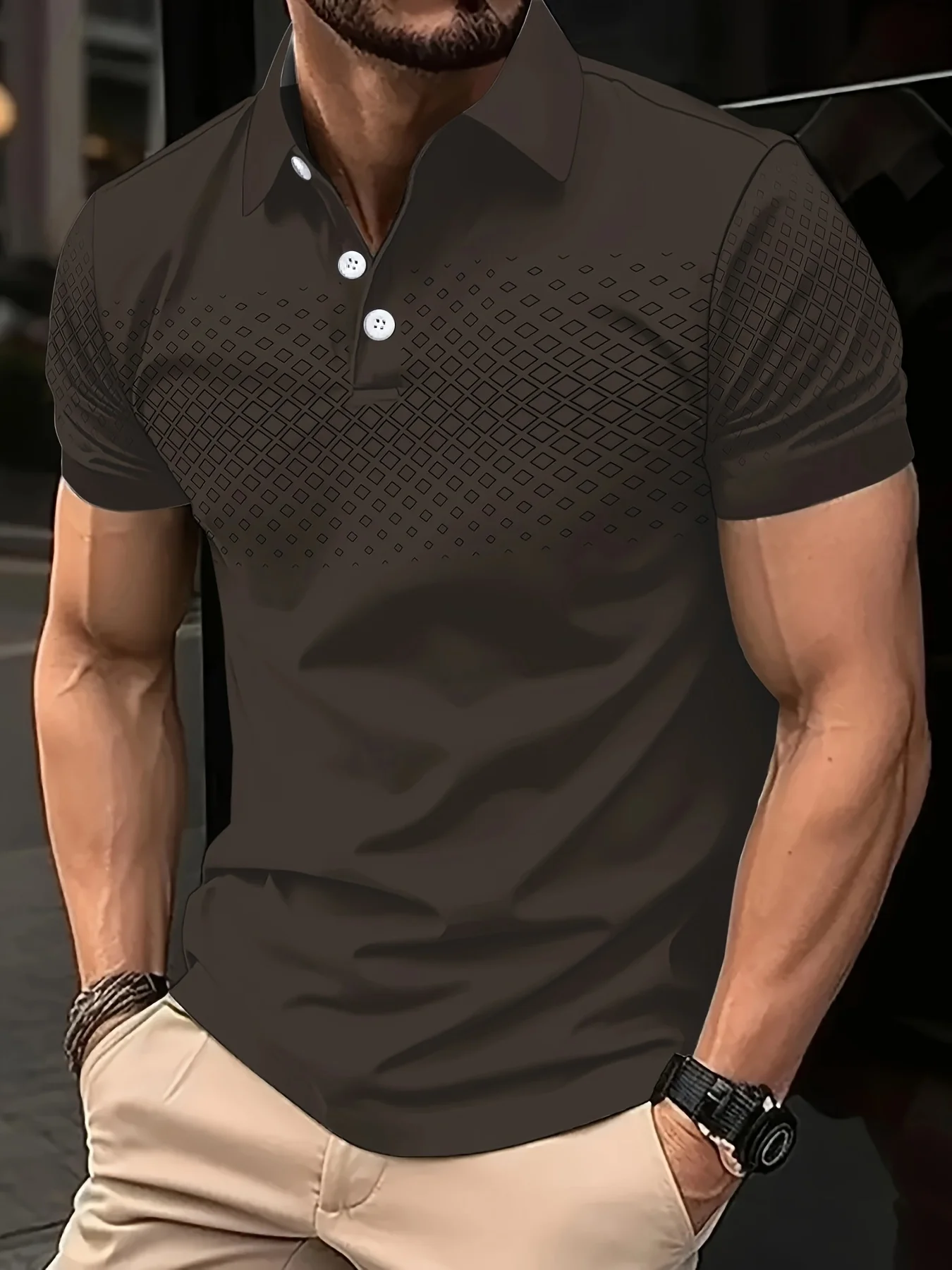 Summer Men's Dot Graphic Sport Golf Shirt Fashion Short Sleeved Polo Shirt Collared Shirt Casual Tops Outdoor Street Polo Shirts