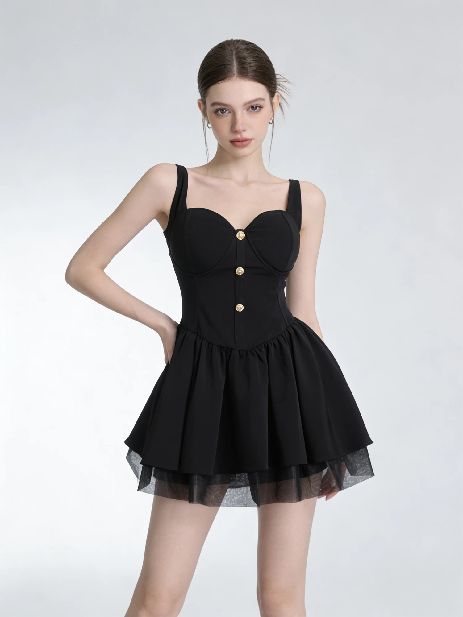 Damen Schwarzes Gothic Mini-Kleid Vintage Elegant Emo Y2K Schulterfreies A-Linien Geburtstagsparty Kurzkleid Einteiliges Sommerkleid