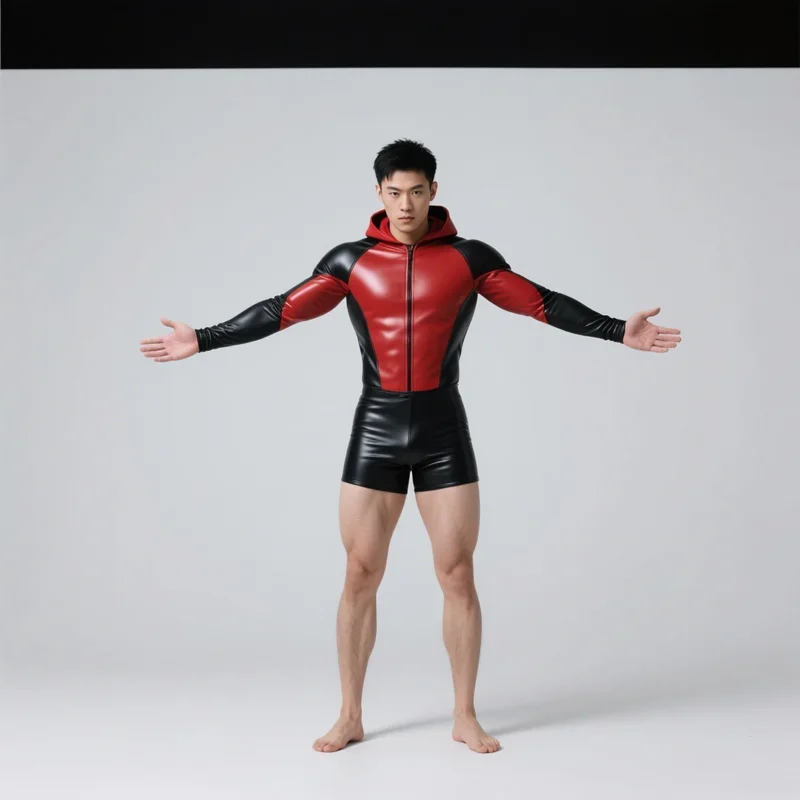 

100% Natural Halloween costume party Latex Rubber Halloween Masquerade Handmade Custom Cosplay Catsuit Fashionable sports Set