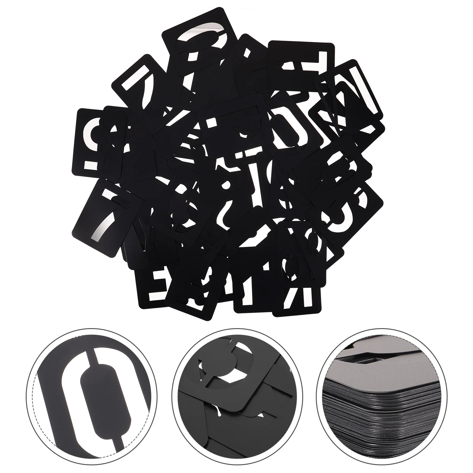 

42 PCS Black PP Plastic Scale Letter Stencil Wall Craft Painting Template Alphabet Number Stencils Supplies