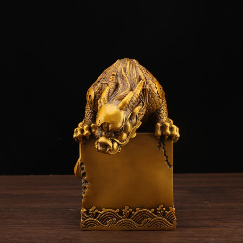 Pure Copper -Repelling , Auspicious -Control Creature, Coiled Dragon Ornament, Water-Absorbing Divine Beast, Home