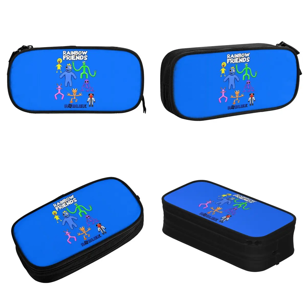 Blue Rainbow Friends Pencil Case Creative Monsters Game Pen Holder Bags Student Large School Supplies Zipper Pencil Pouch