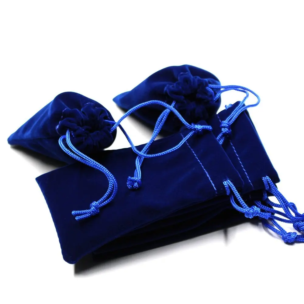 Soft Velvet Pouches Drawstrings for Jewelry Gift Packaging Pack of 100 Pouch Bags for Party Wedding Favors Supplies Black Blue