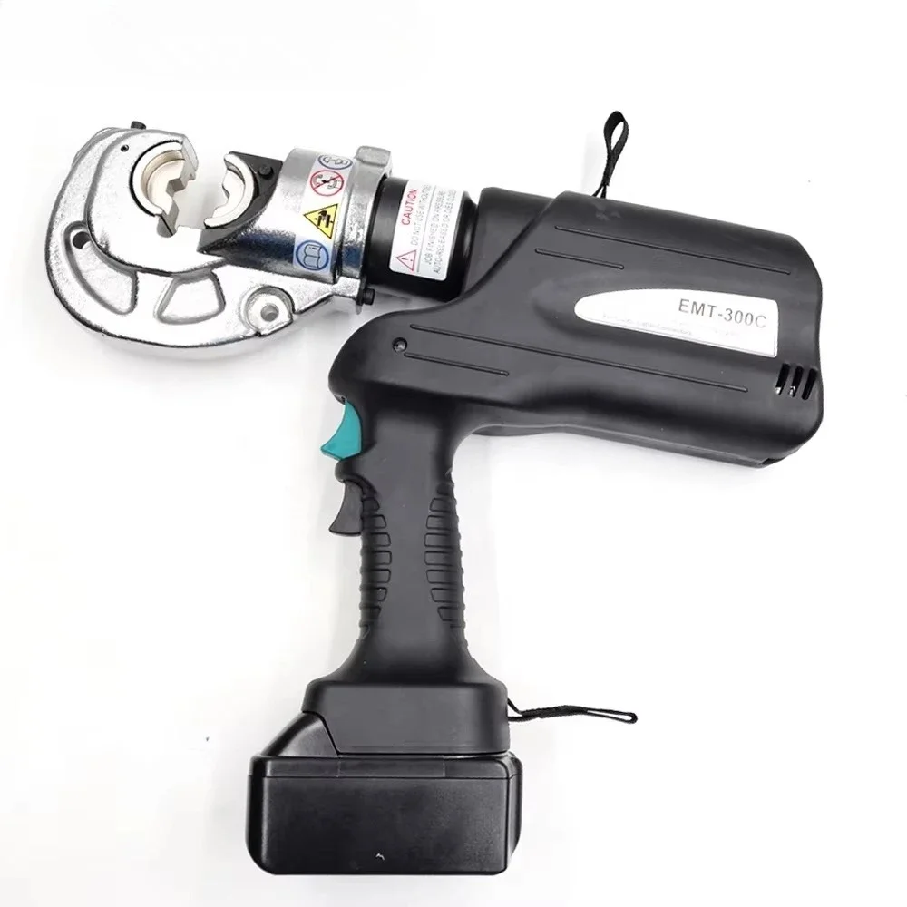 EMT-300C Li-ion Powered Hydraulic Crimper, Portable  Cable Lug Crimping Plier with 11 Sets Dies for Cable Terminal Processing