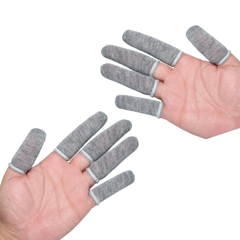 10 Uds. guantes algodón transpirables para dedos, funda protectora a prueba sudor para manualidades, protecciones en