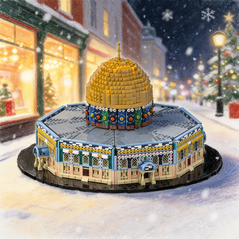 

6993pcs MOC Dome Of The Rock Castle Model Building Blocks Creative Display Gift Collectible Decor Kids Premium Adult Desk Home