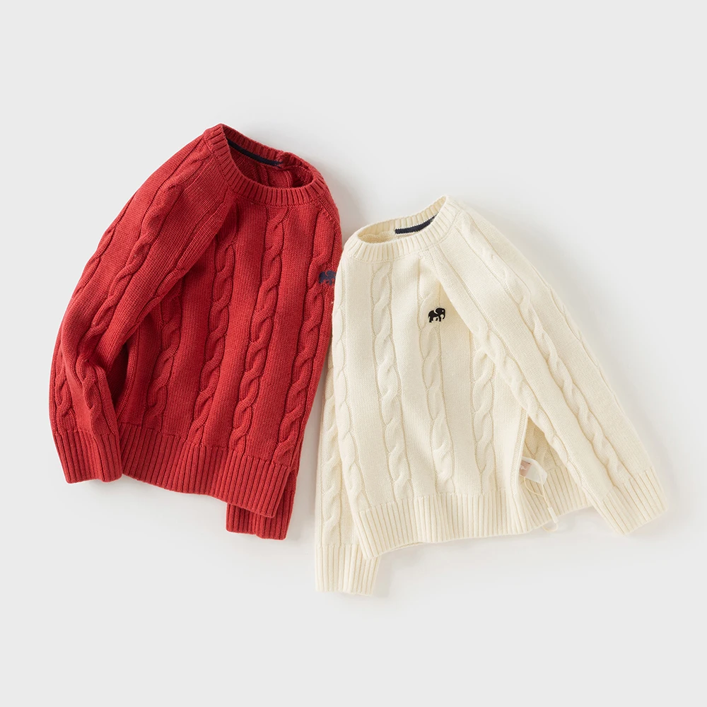 Dave Bella Boys' Sweater Autumn Winter Children's Warm Leisure Woolen Sweater Kids Fashion Trend Long Sleeve Top DB4254390