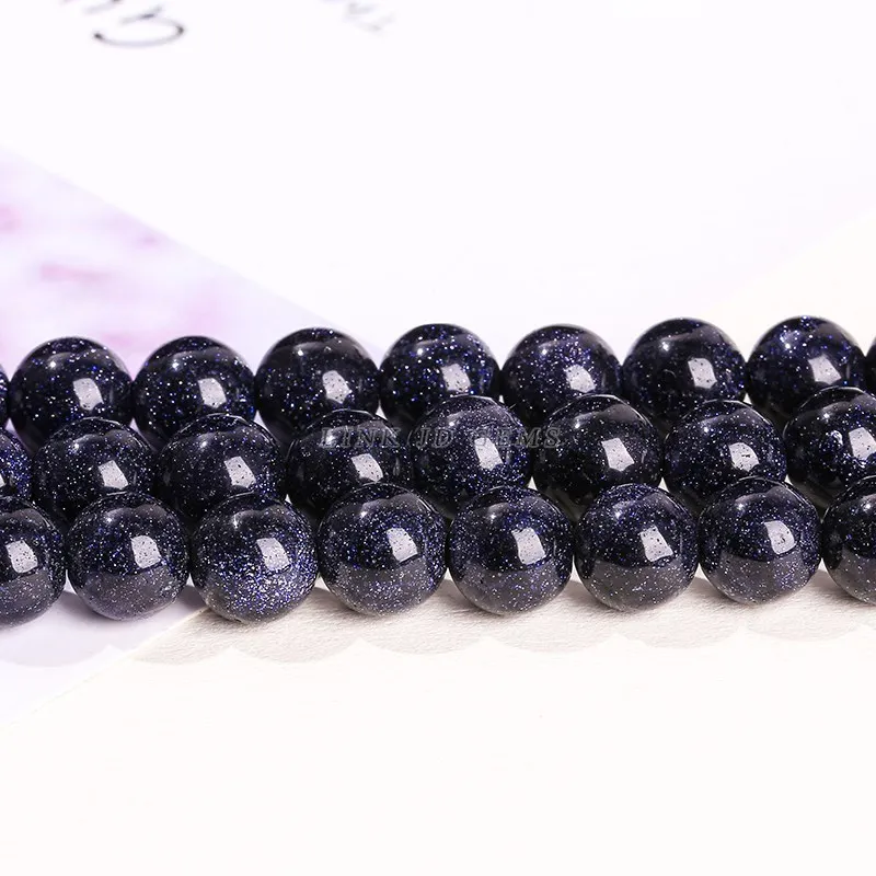 Synthetic Blue Sandstone Beads Round Loose Spacer 15