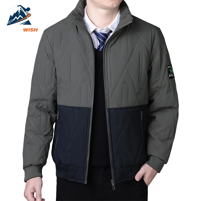 MONEYWISH سترة قطن 2025 نمط جديد اللون منعت الصوف سميكة مكافحة البرد الدافئة معطف مقنع في الهواء الطلق الشتاء الرجال معطف القطن #5