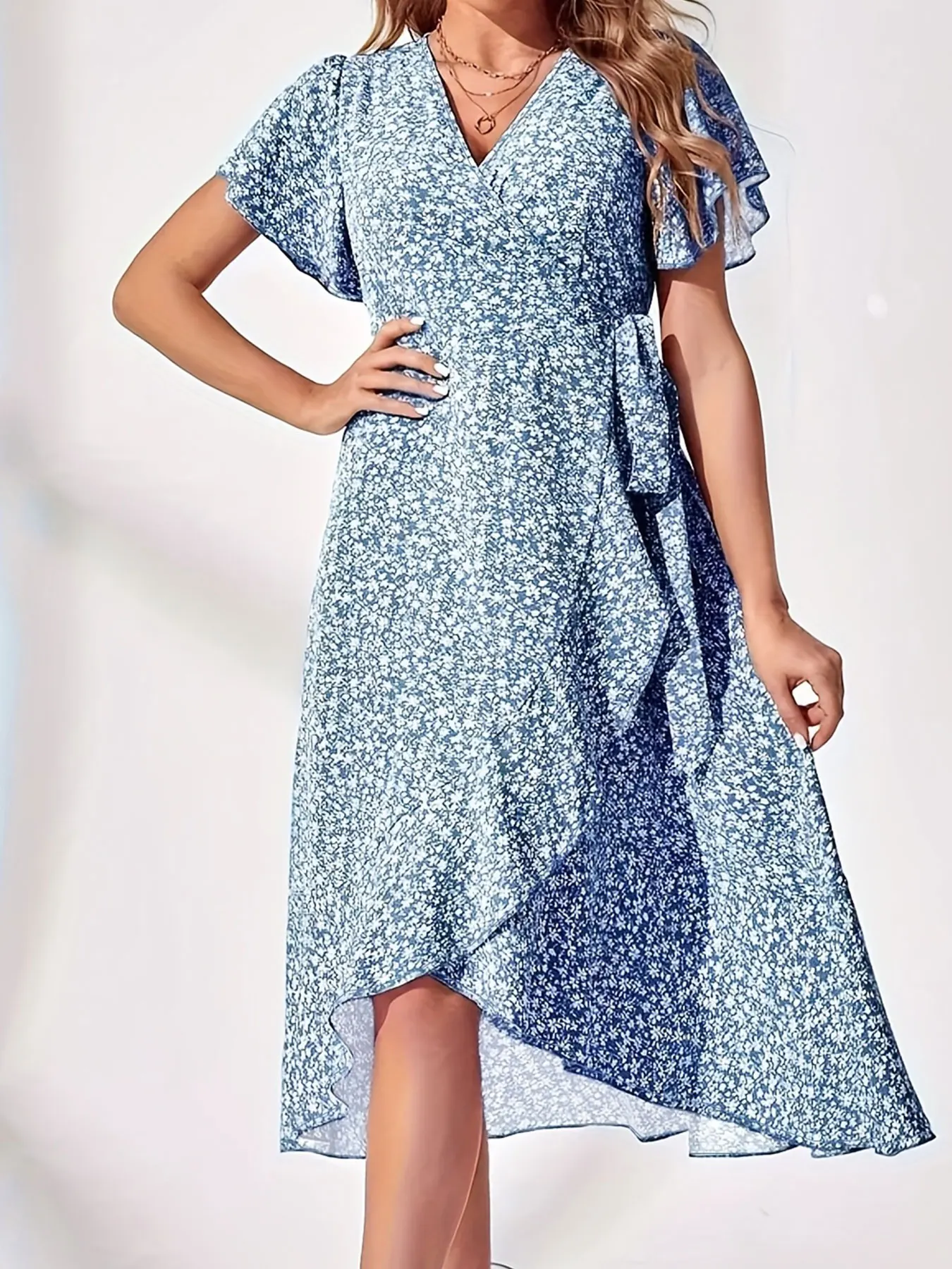 Blauwe oversized geweven damesjurk casual bohemien maxi zomer a-lijn lange volledige lengte kleding blauw