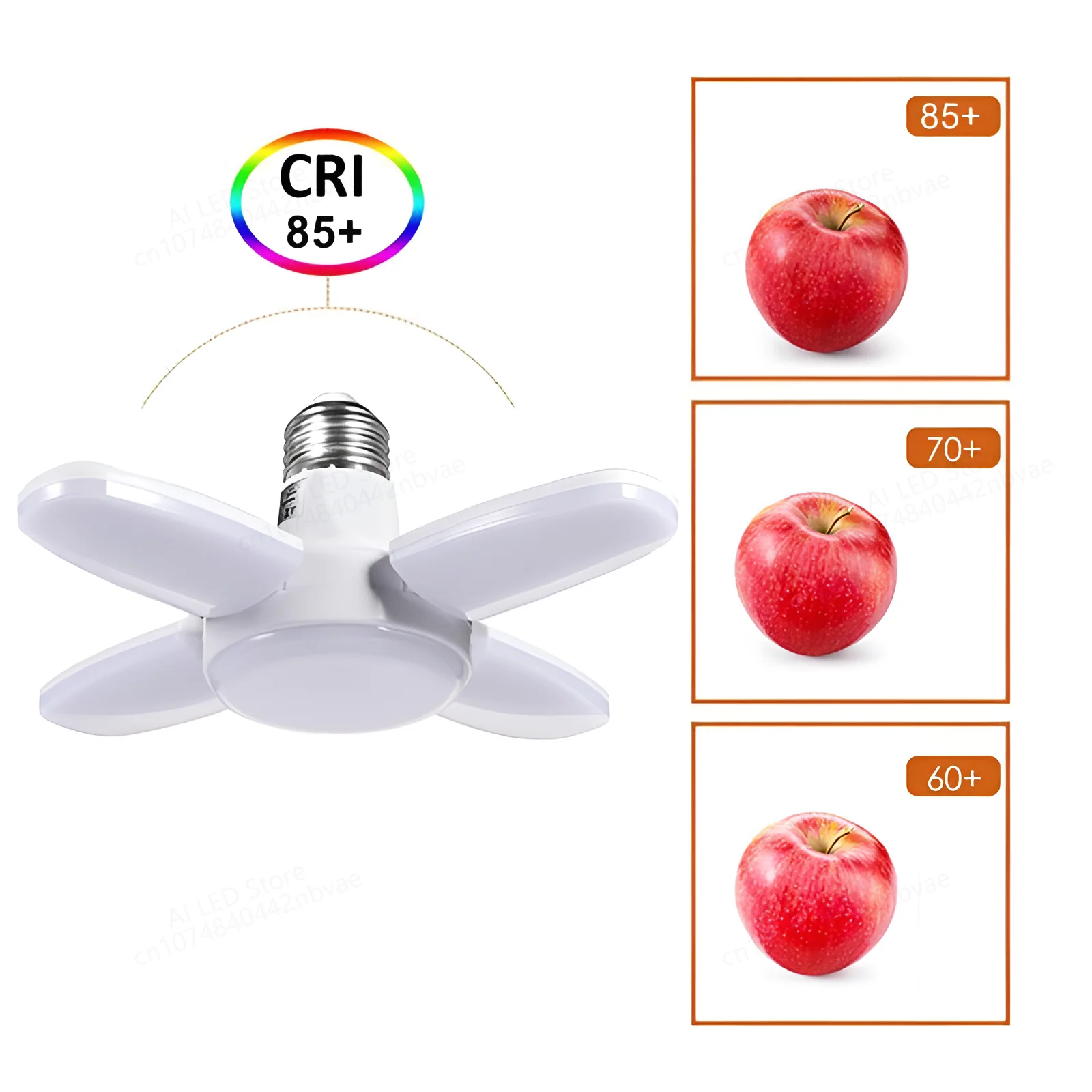 Bombilla LED plegable para el hogar, lámpara de sincronización con aspas de ventilador, AC85-265V de 28W, luz de techo pequeña para garaje, E27