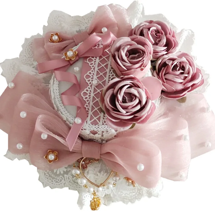 

Lolita Dress Lolita Girl's Hair Accessories Flat Hat Tea Party Top Hat Headgear Sweet Hair Clip