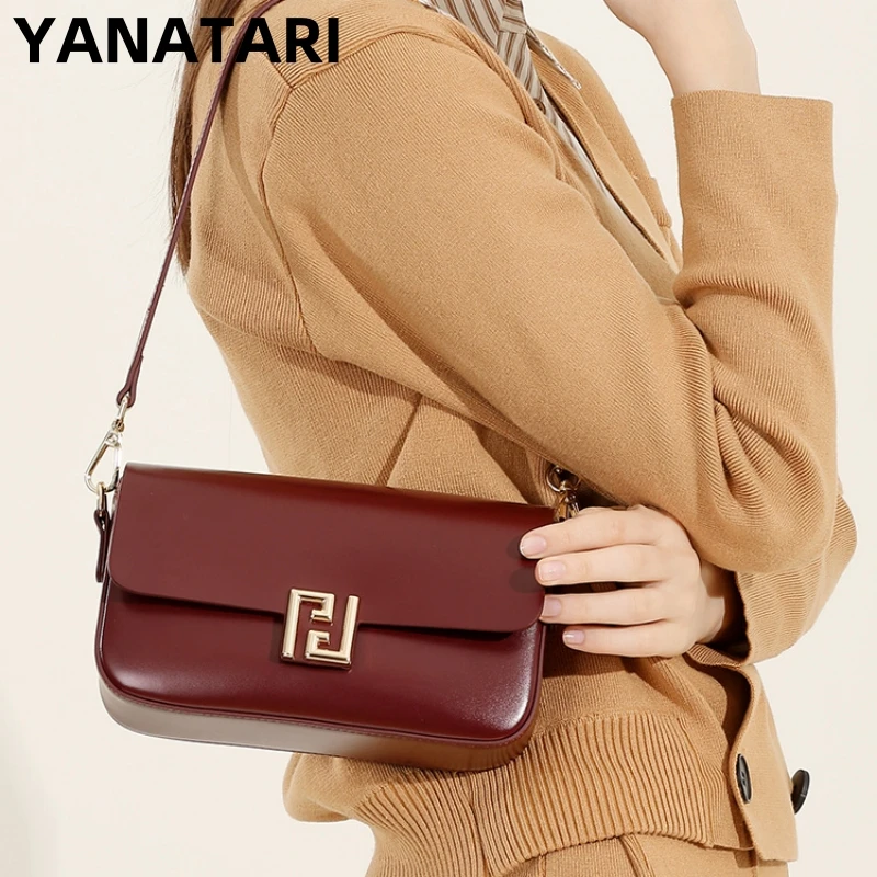 

YANATARI Luxury handbags female crossbody bags shoulder bag women bags new fashion 2025 genuine cowhide leather satchel