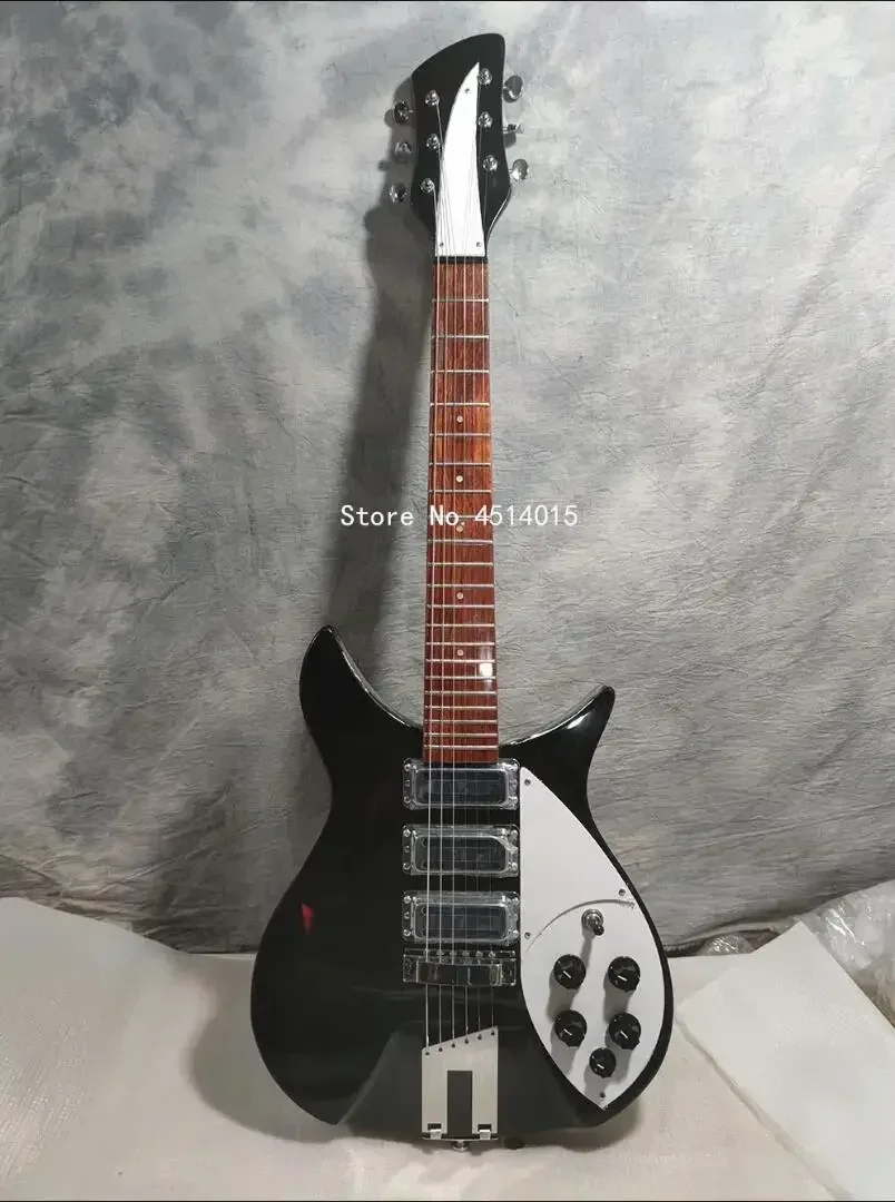 Rare Special Tailpiece 527mm Short Scale Length   325 Jetglo 6 String Black Electric Guitar Gloss lacquer Fingerboard