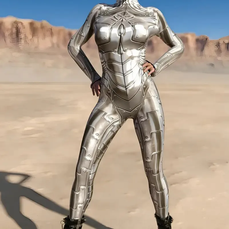New2025 New Halloween Tight Body Suit Adult Cosplay Onesie 3D Armor Digital Print Slim High Elastic Breathable Comfortable2025