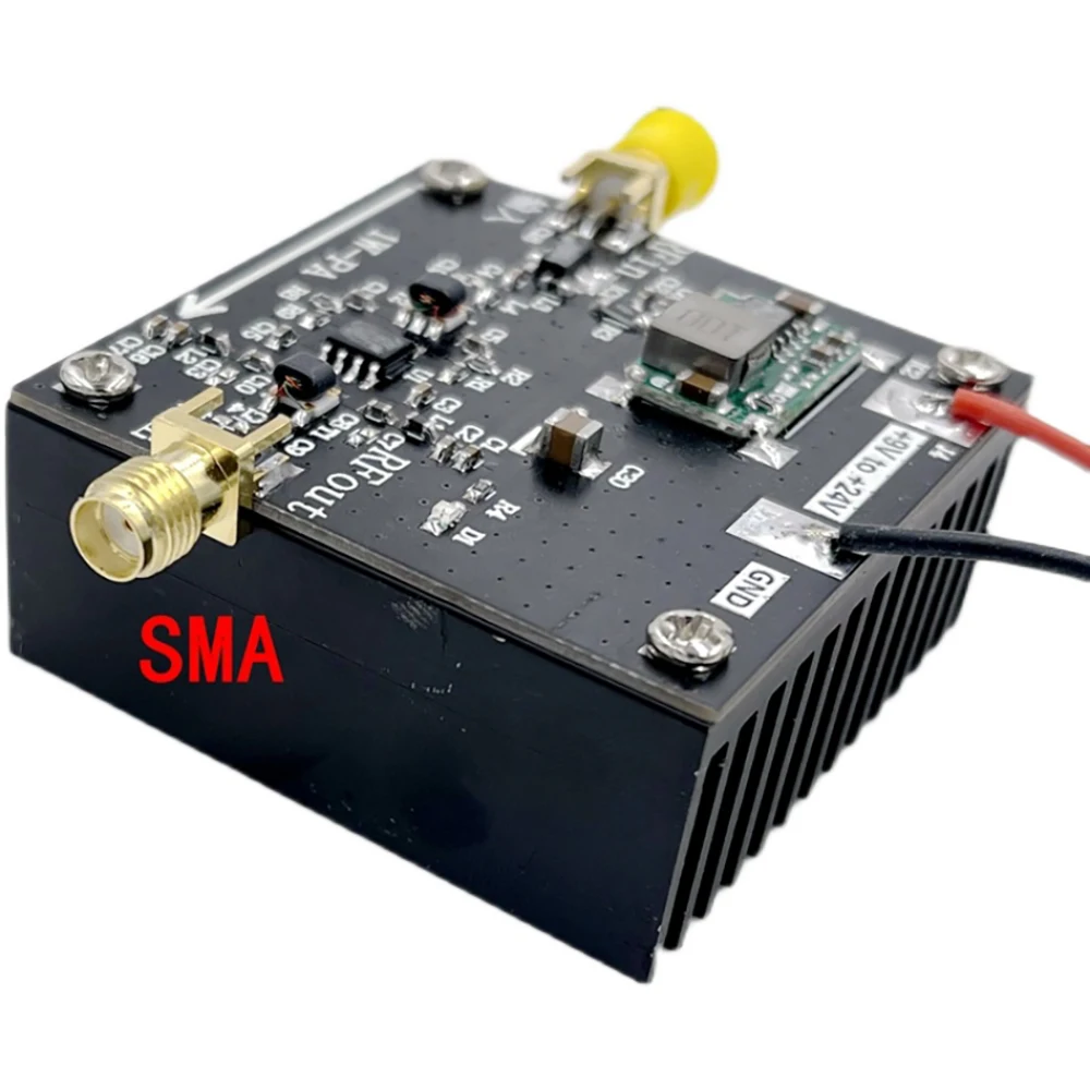 10Mhz-2000MHz 1W 38dB Line RF Power Amplifier HF FM VHF UHF FM Transmitter GPS for Ham Radio Remote Control 433M 315M