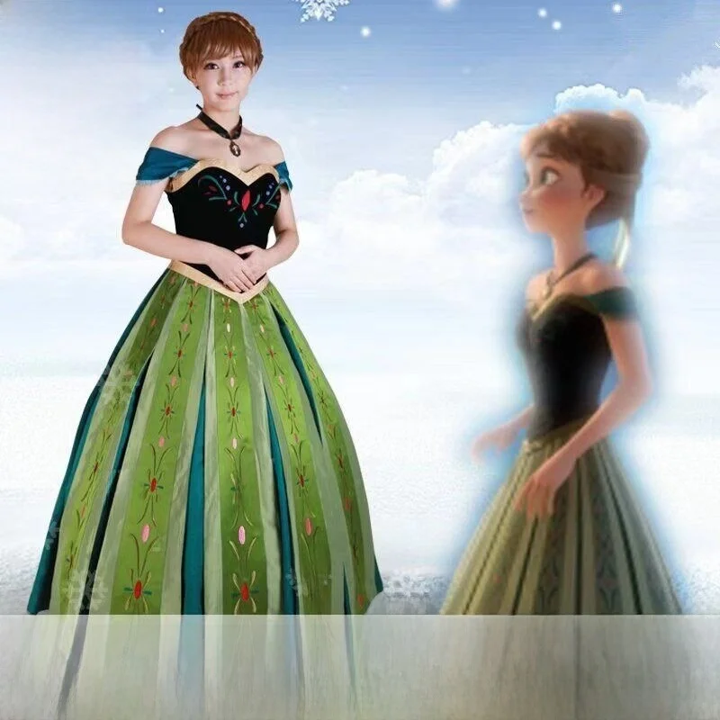 

New Anna Princess Costume Dress Set Party Halloween Stage Performance Animation Outfit Women's Traditional Clothing Stage Cos...