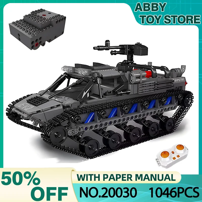 

Mould King 20030 Military Tank Building Block Remote Control EV2 All-terrain Tracked Vehicle Model Assembly Car Brick Kids Gifts