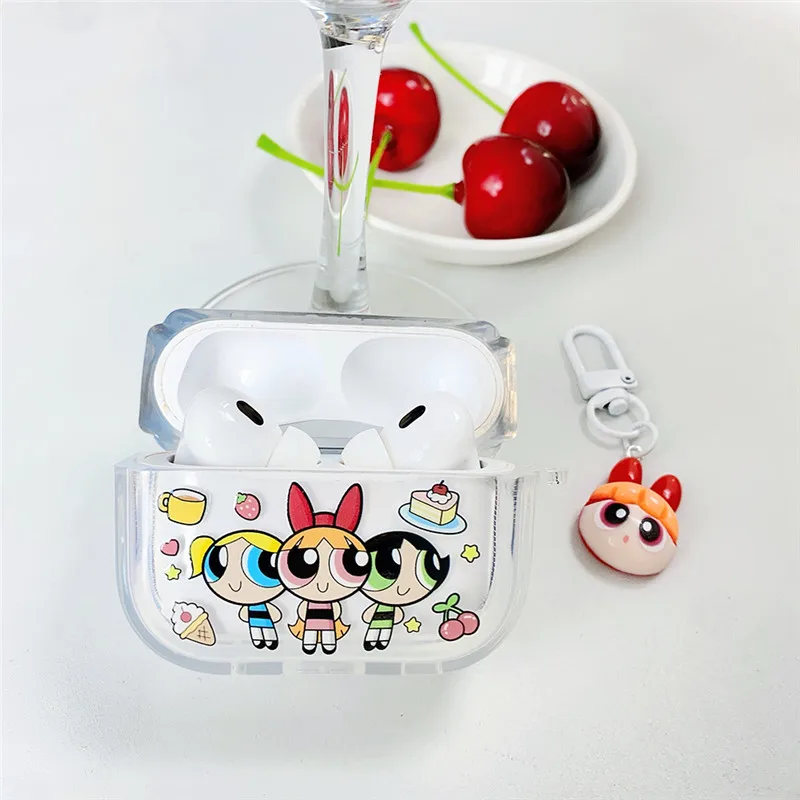 パワーパフガールズ イヤホンケース Apple AirPods 1 2 3 Pro Pro2 2nd 4 Pro3 ワイヤレス Bluetooth イヤホン Bluetooth ヘッドセット カバー