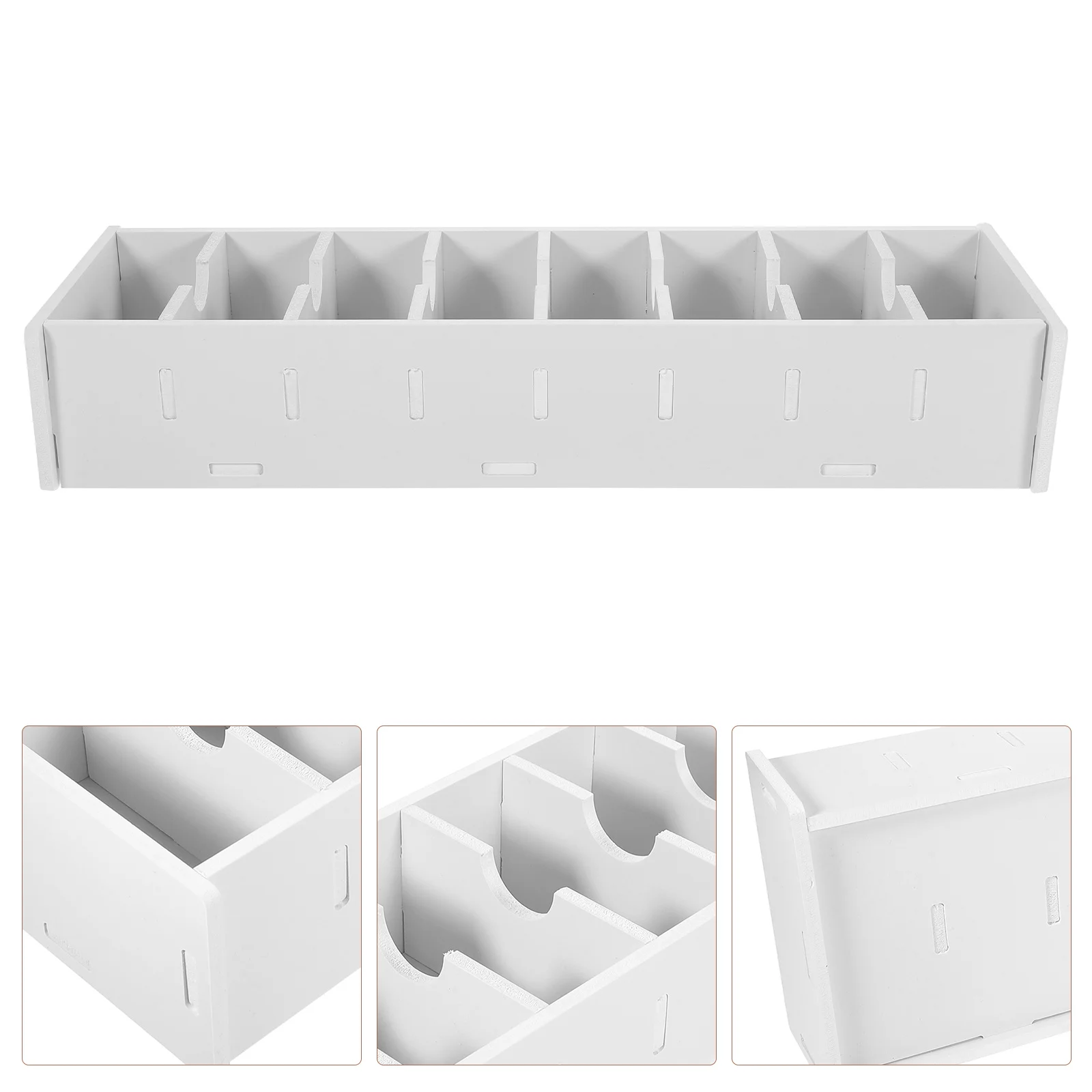 

White Multilayer Business Card Organizer Storage Case Small Desktop Office Stand Box Holder Open Style for Meetings Exhibitions
