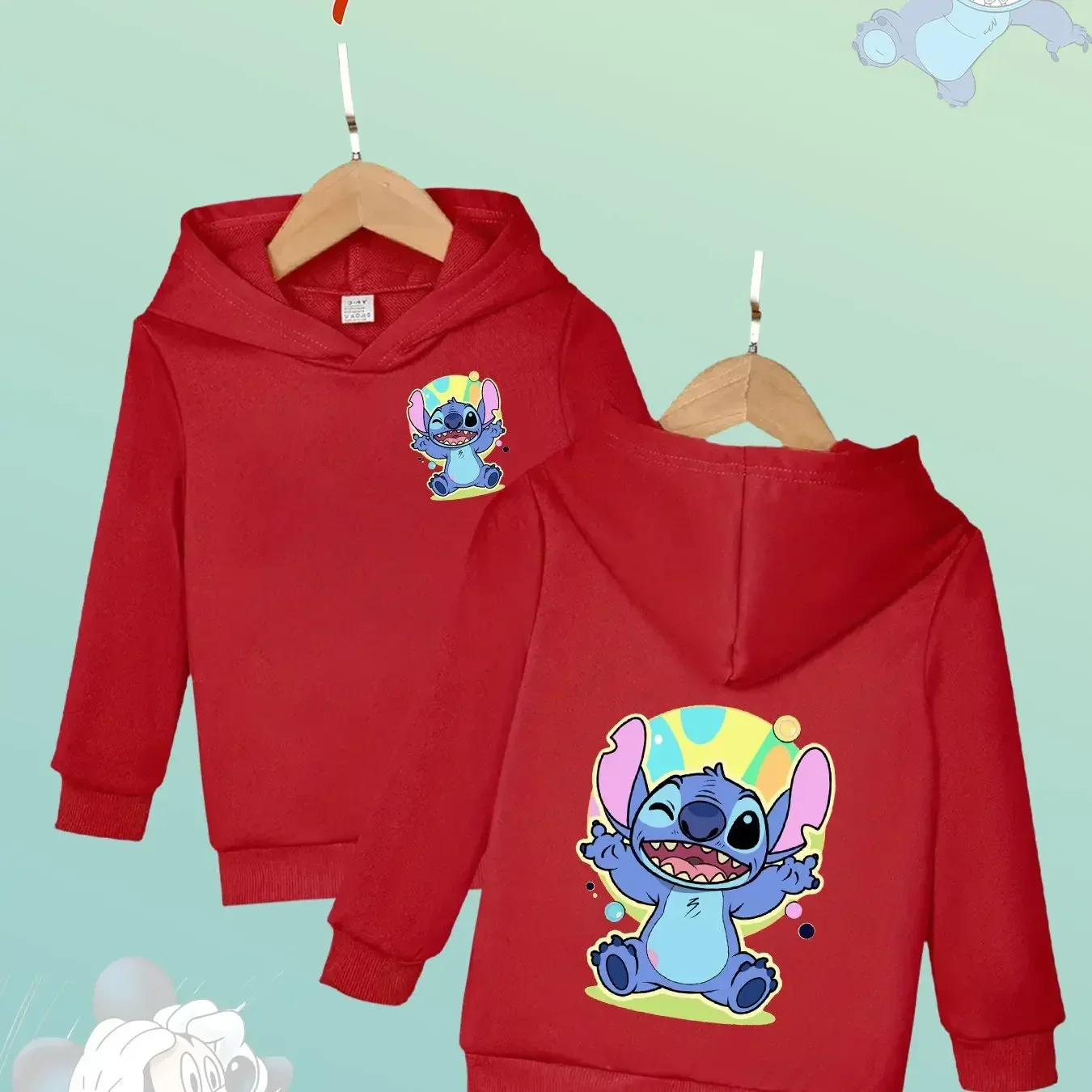 الإبداعية لطيف ديزني غرزة الأطفال مقنعين البلوز صبي فتاة الخريف الشتاء اليومية في الهواء الطلق عطلة عادية الدافئة لينة رياضية