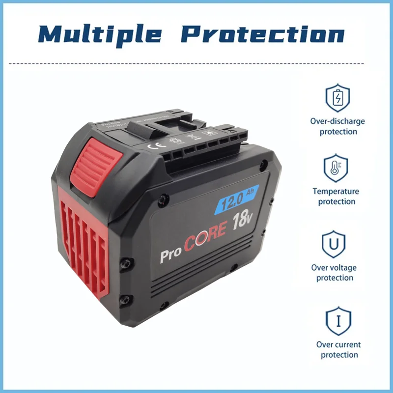 100% Original 18V 12Ah ProCORE Rechargeable Battery, for cordless tools BAT609 BAT618 GBA18V80 21700 high power 5C power cell