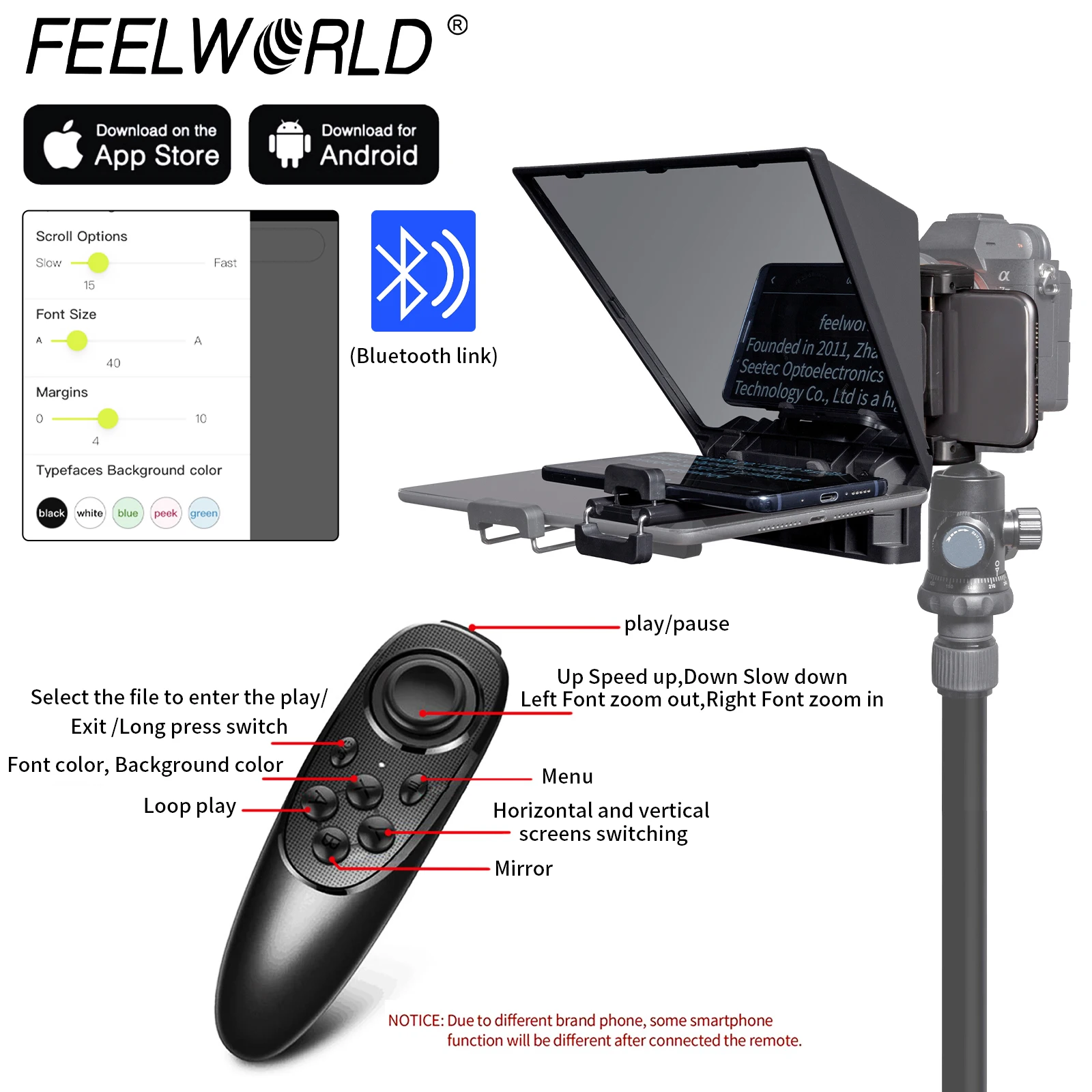 FEELWORLD  TP2A Portable 8 Inch Teleprompter Supports Under 8\