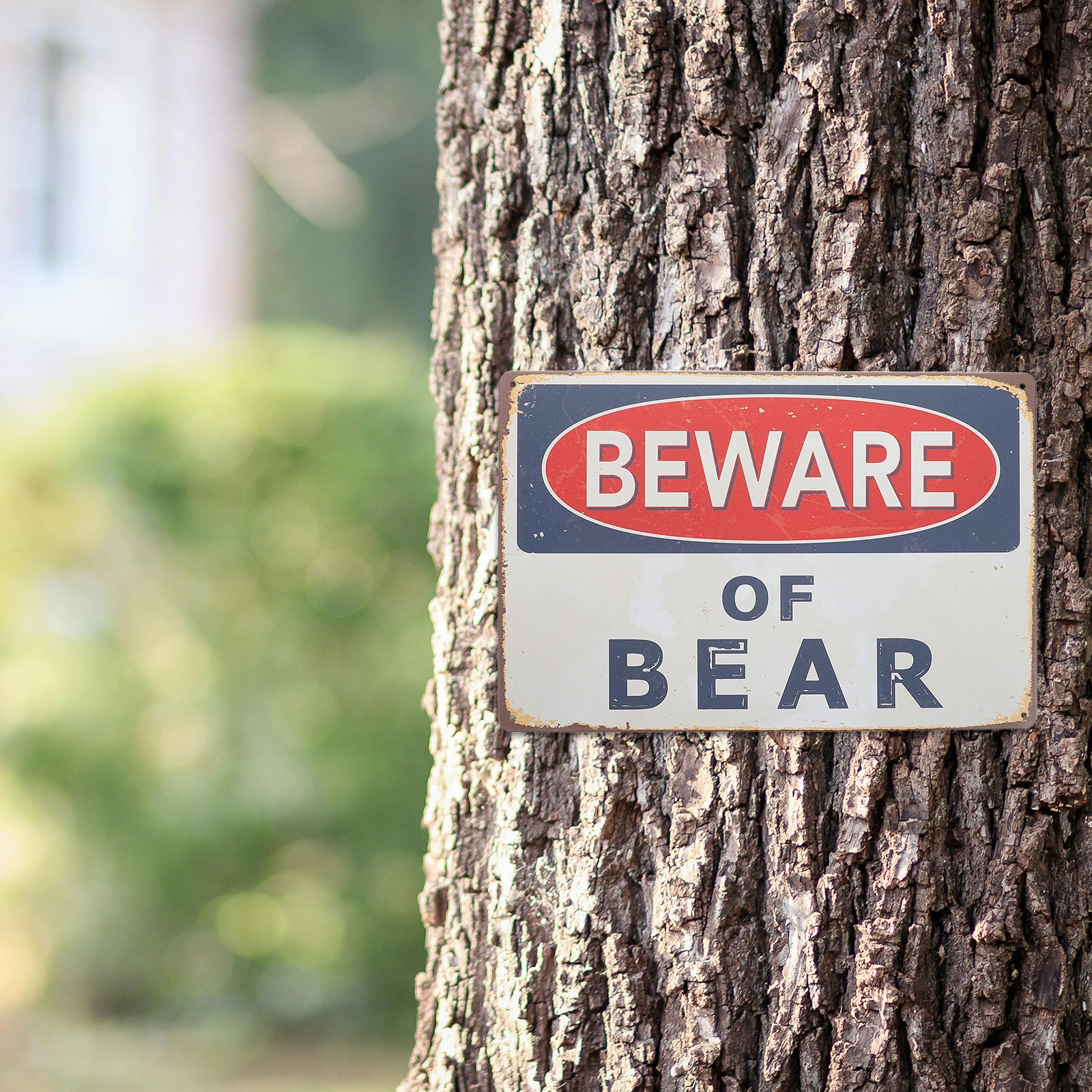 

Hanging Pictures Vintage Decor Bear Activity Warning Signs Outdoor Beware Caution Iron for Wall Animal Safety