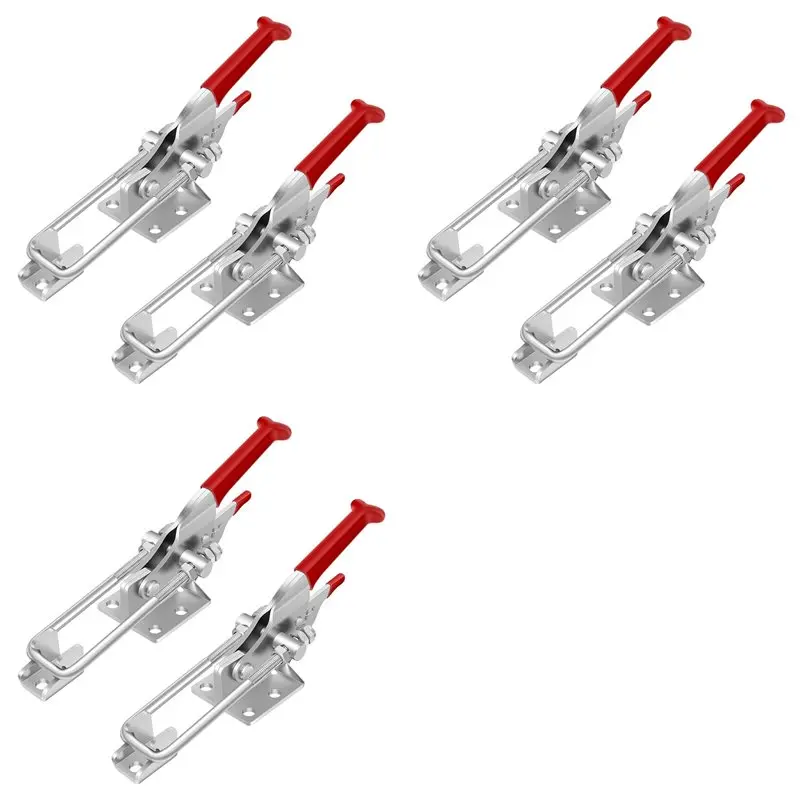 B97A-6 Pack Toggle Latch Clamp, Heavy Duty Latches, 2000Lbs Holding Capacity Adjustable Latch Lock, Smoker Clamps Latch