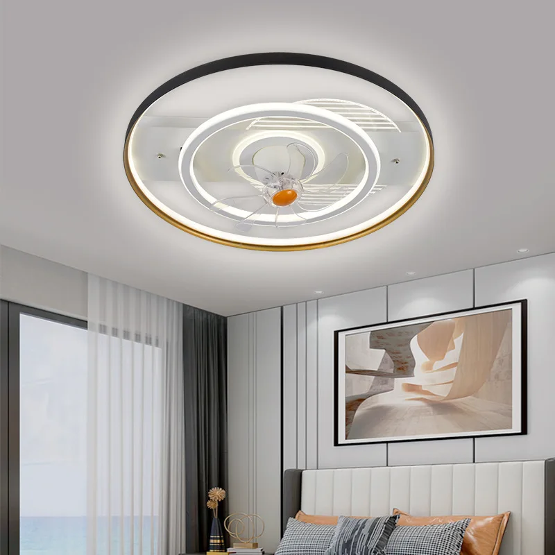 Living Room Fan Lamp Master Bedroom Ceiling Fan Lamp Modern Nordic Restaurant Invisible Electric Ceiling Fan Lamp Whole House Pa