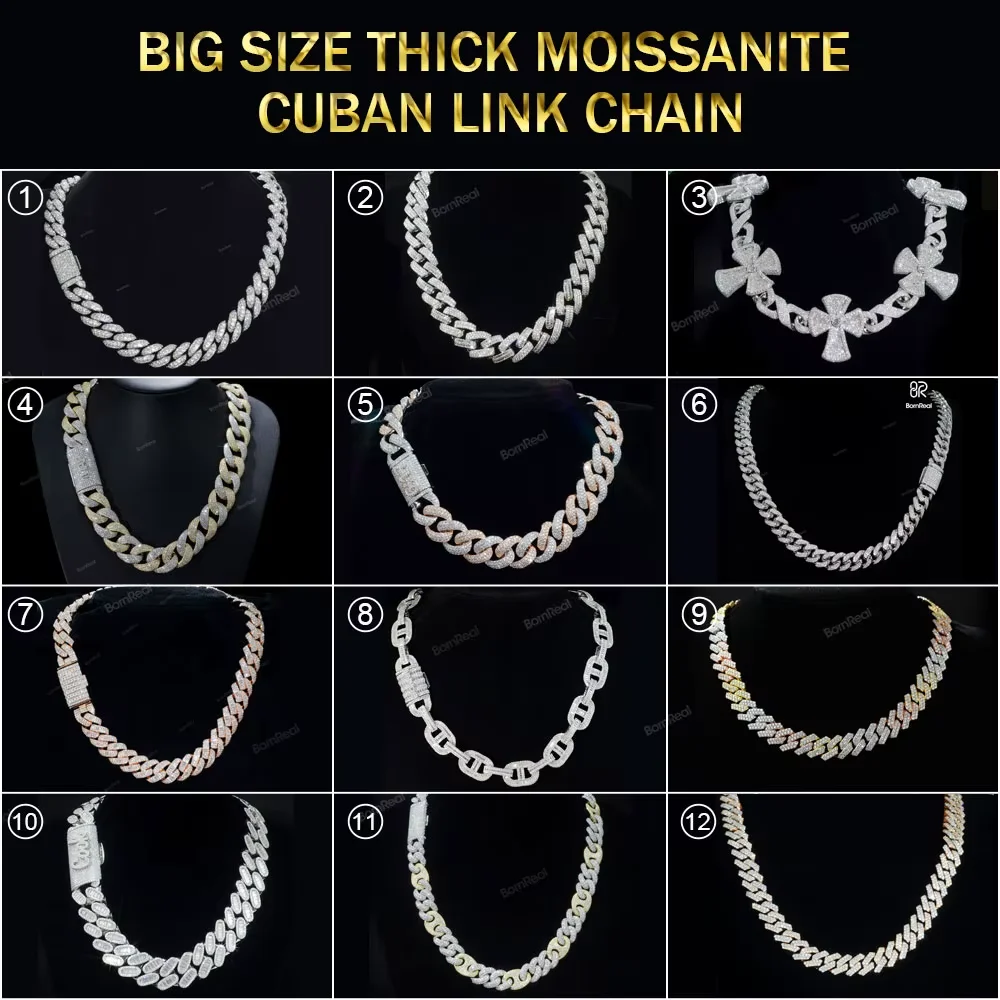Men'S Fashion Outlets - Iced Out Vvs Moissanite Cuban Link
