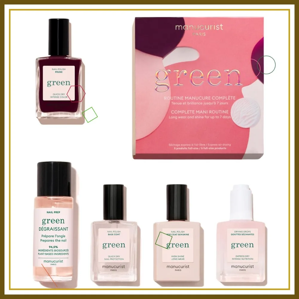 

Веганский маникюрный набор с лаком цвета сливы, базовым и финишным покрытием, средство для удаления жира — подарок на День святого Валентина для нее