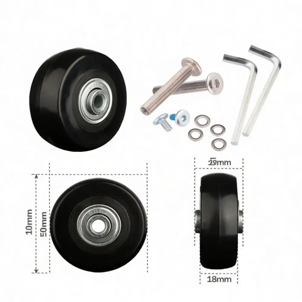 Universal Replacement Luggage Wheels Rubber Casters Suitcase Repair Kit Silent Wear Proof Accessories For Rolling Trolley Bag