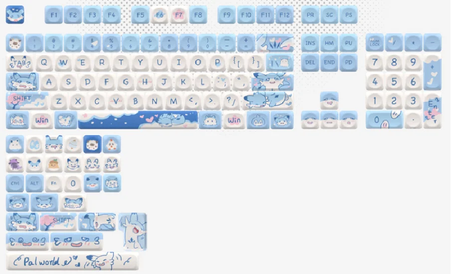Japanese Root Themed MOA Keycaps, PBT Dye-Sub Keycaps with Sub-Legends, Aesthetic Keycap Set for 65% 75% Keyboard