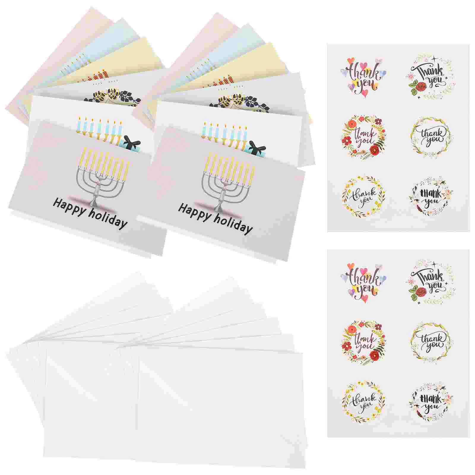 12 Pcs Hanukkah Greeting Card Chanukah Gift Cards Blessing for Supplies Commemorate