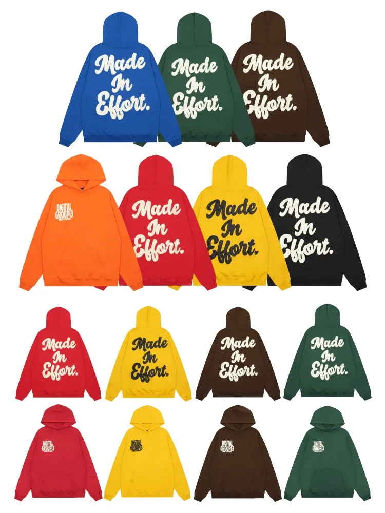 

Loose Fit Hoodie Sweatirt ex Couple Sle Autumn Winter High Street Printed Cotton Antimicrobial Casual Faion