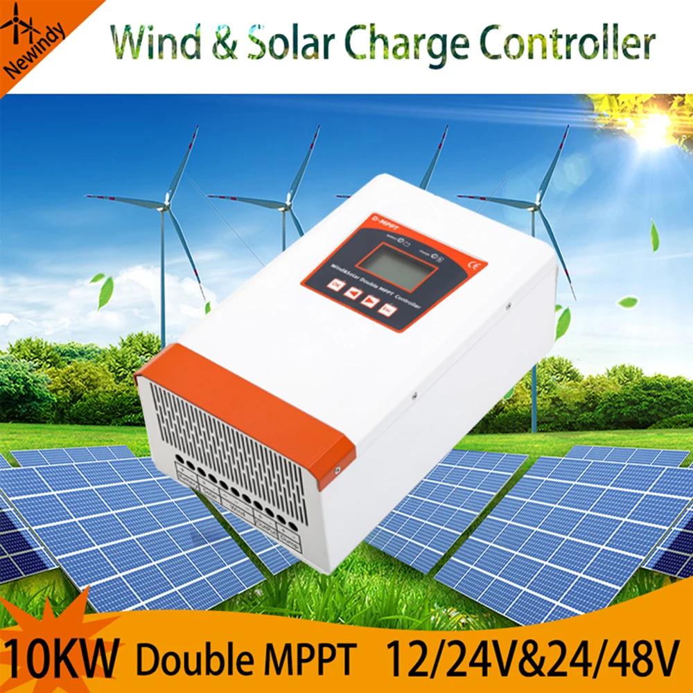 

Solar & Wind Hybrid System Double MPPT Charge Controller 8KW 12v 24v & 24v 48v Auto Regulator Home Use Windmil Turbine Generator