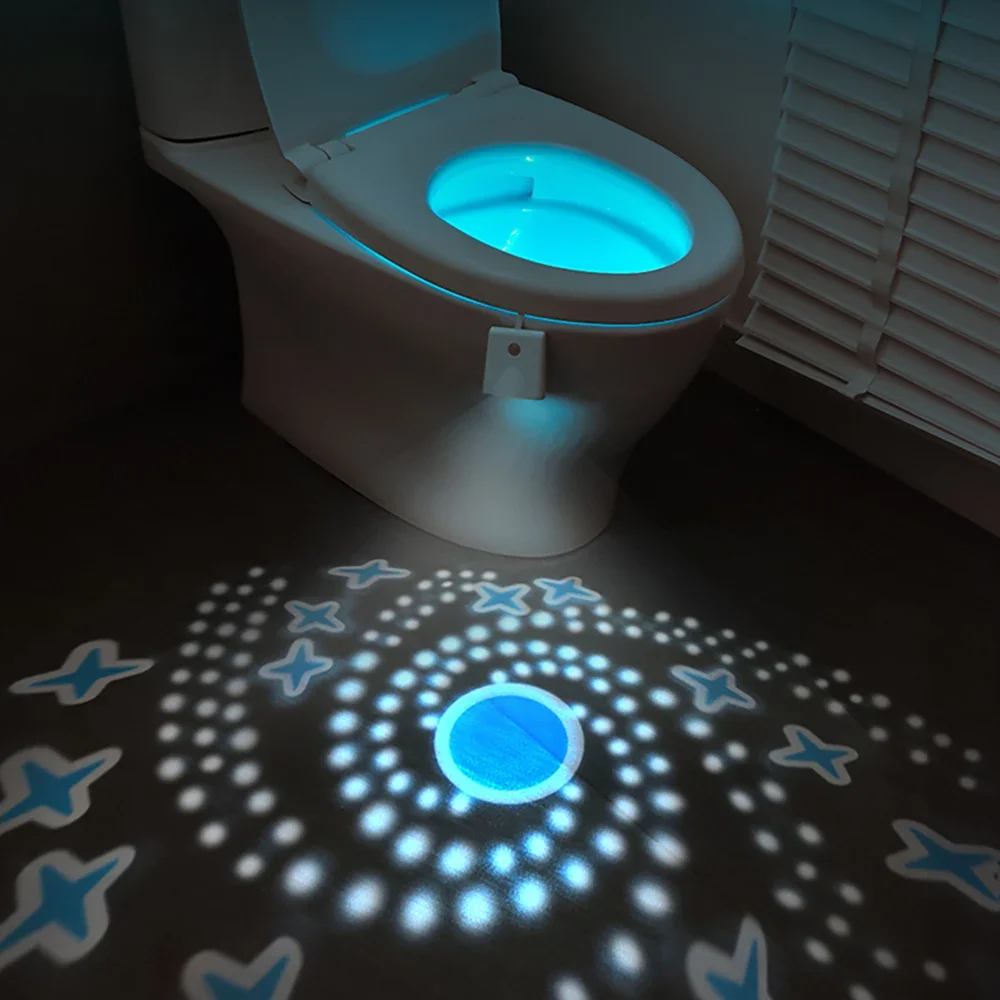 Motion Sensor Toilet Night Light Home Toilet Lamp Bathroom Body 8-Color Changes for Shower Room Closes Tool Home Decor