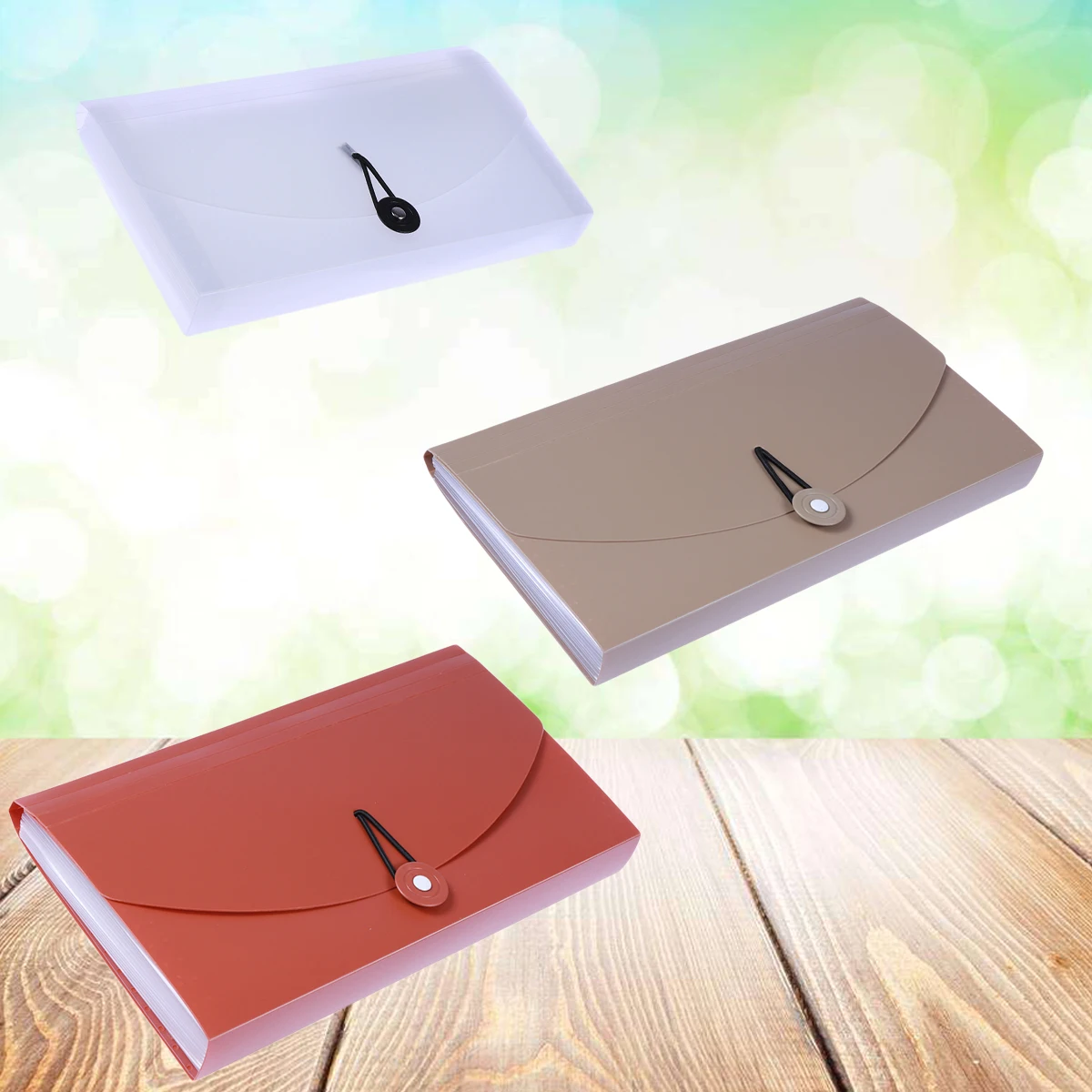 

3 PCS Folder PP Material Waterproof Document ganizer Accordion File Storage Box Pockets Color Labels Office Study