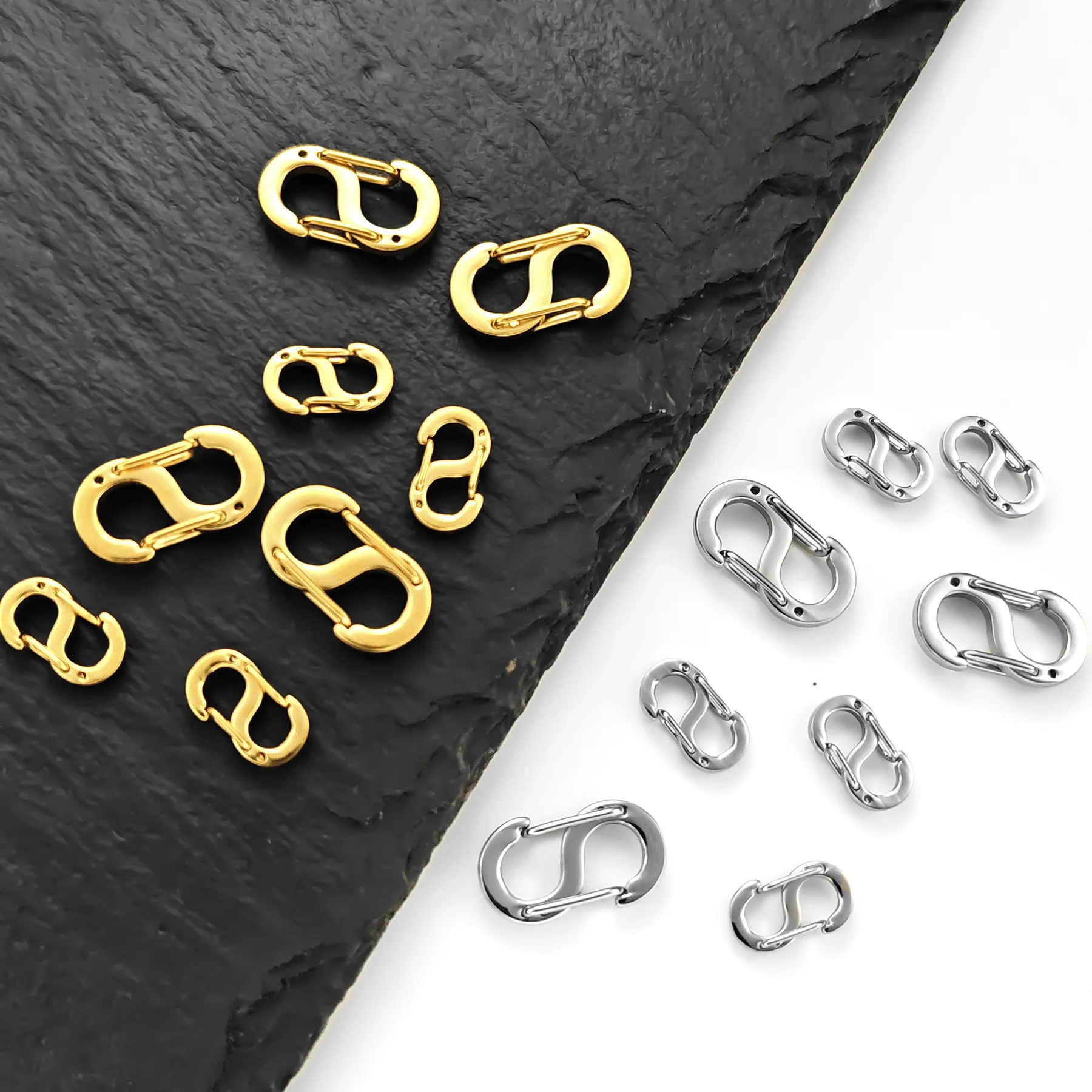 316 Stainless Steel S Clasp Polished Connectors for Jewelry DIY Accessories Bracelet Necklace End 8 Shaped Hook Double Headed